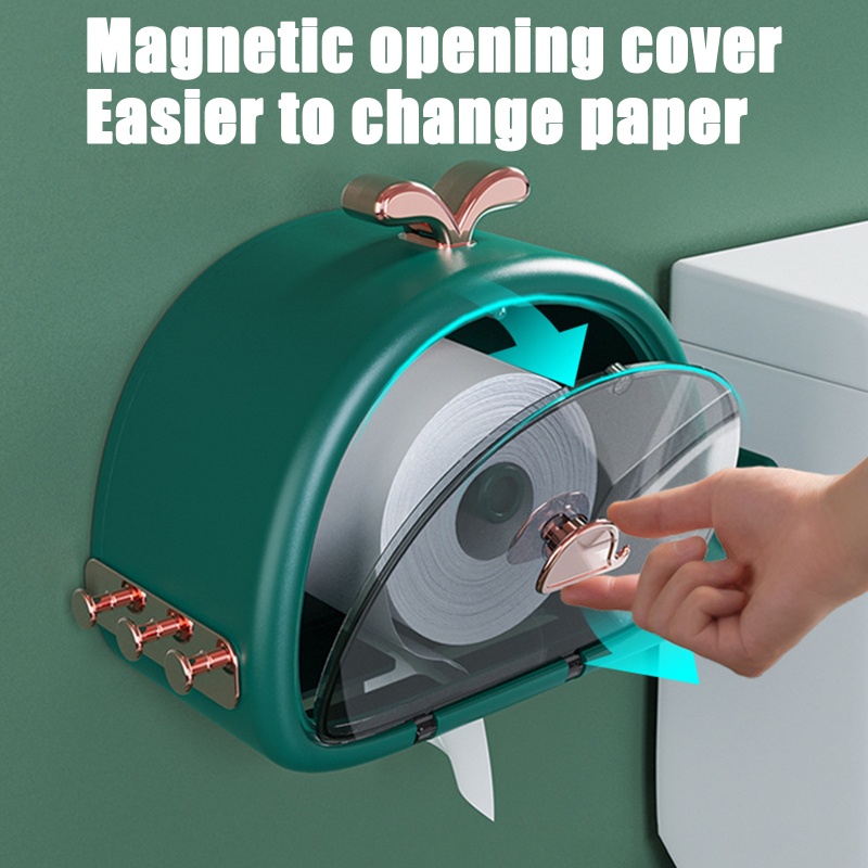 QQ Giá Đỡ Cuộn Giấy Vệ Sinh Đa Năng Xoay 360 Độ Tiện Lợi Dành Cho Nhà Tắm° Hộp Đựng Khăn Giấy Gắn Tường Chống Thấm Nước Tiện Dụng