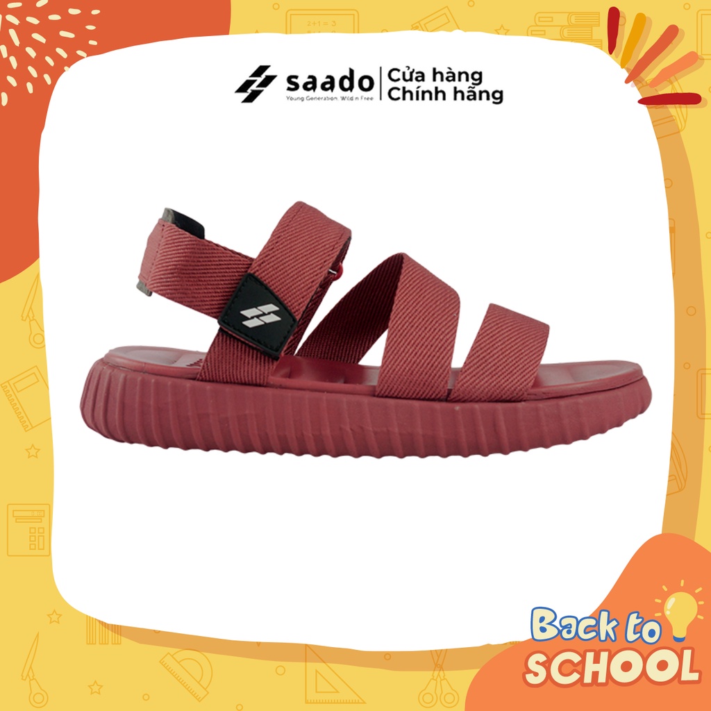 [CHÍNH HÃNG] SANDAL SAADO | YZ02 – Yezi Red Wine – Màu Đỏ Đô Trơn | Giày Sandal Nam Nữ Cao Cấp Đế Xuồng