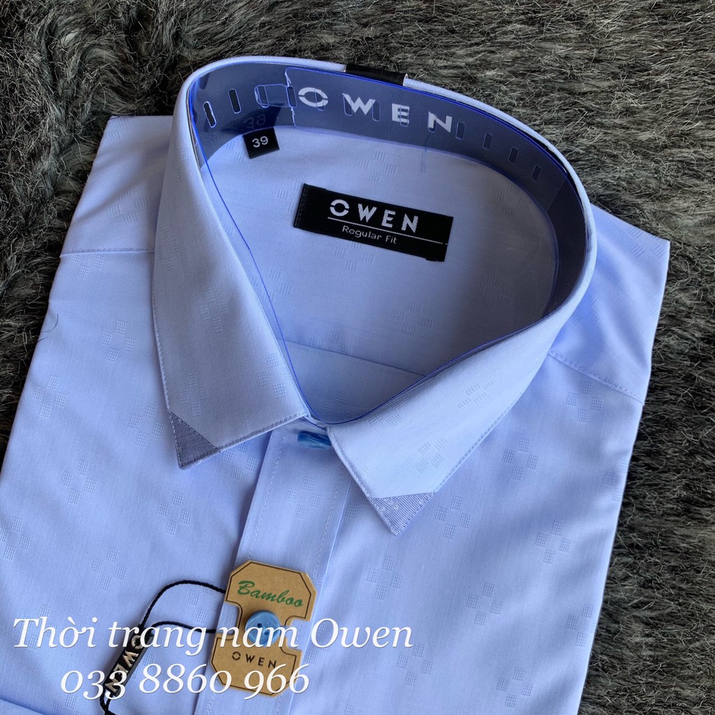 OWEN - Áo sơ mi dài tay Owen Slimfit chất lô hội mềm mịn màu xanh in họa tiết 22943 | BigBuy360 - bigbuy360.vn
