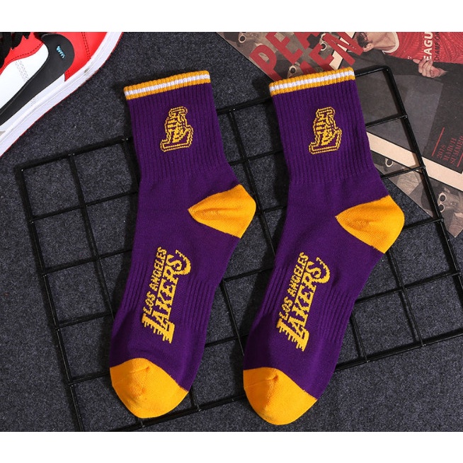 Vớ NBA LAKERS, CHICAGO cao cổ Nam Nữ phong cách bóng rổ, thể thao, năng động.