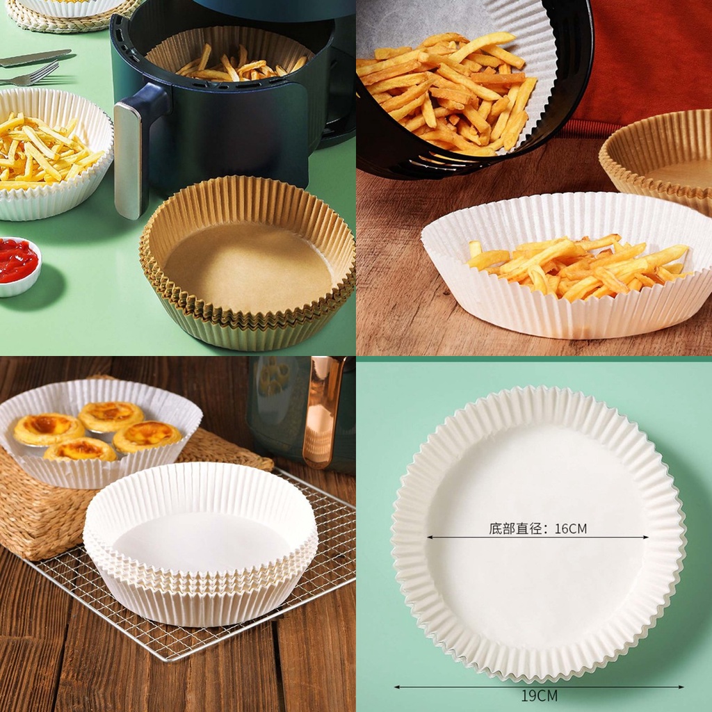 Bộ 50 Miếng Giấy Thiếc Lót Nồi Chiên Không Dầu Cách Nhiệt Chống Dính Tiện Dụng