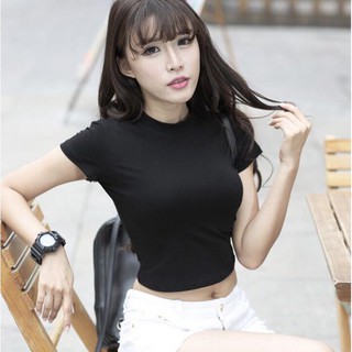 Áo crotop cổ tròn, chất cotton cam kết đẹp
