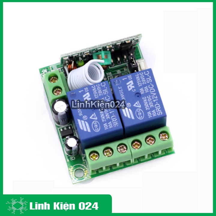 Bộ Học Lệnh 2 Kênh 12V RF315Mhz + Tay Phát