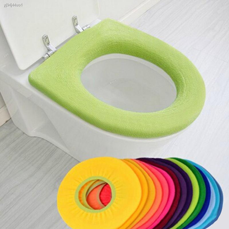 Bọc ghế nhà vệ sinh™Nhiều màu Loại O Loại WC Vải cực mềm Nylon Nhà vệ sinh Nắp ghế Nhà tắm ấm hơn Nắp ghế Nắp đậy Miếng