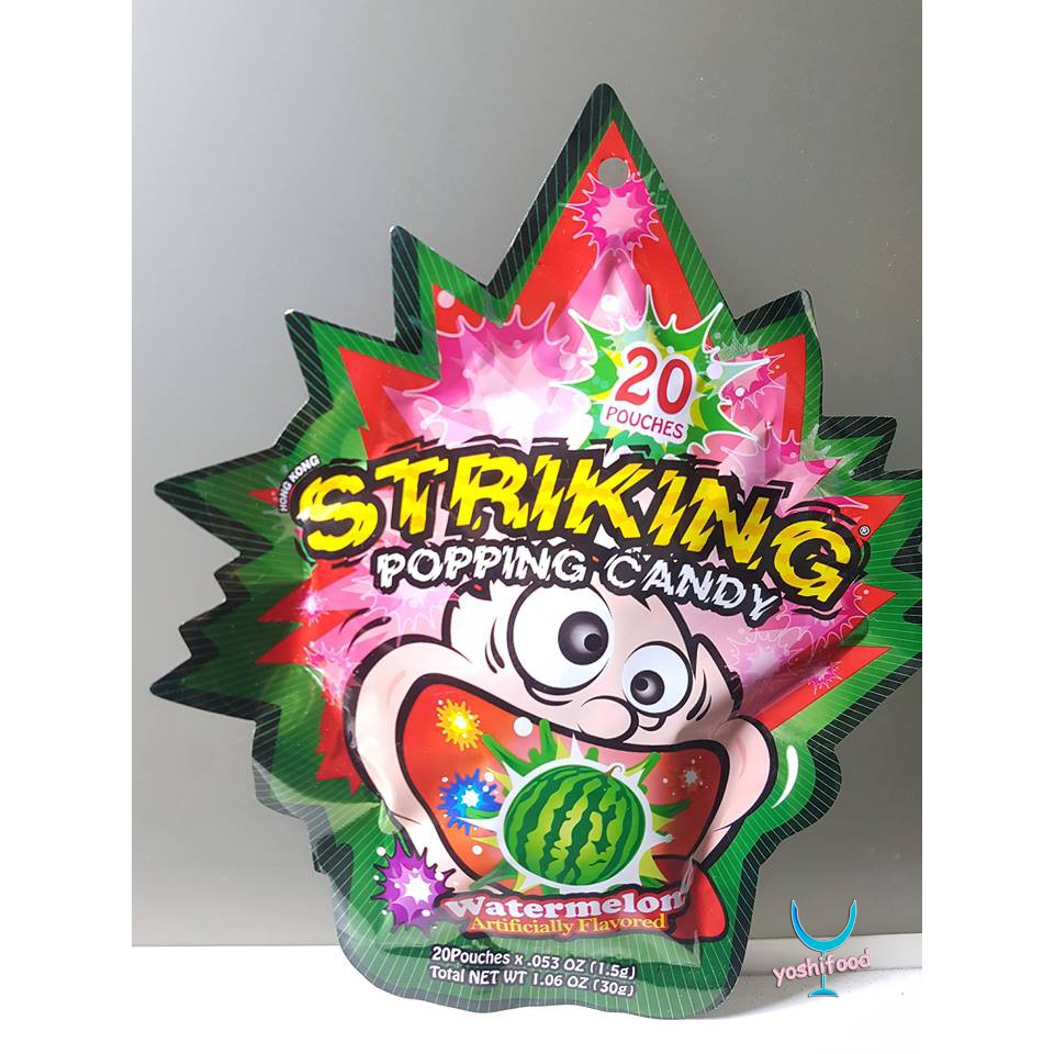 [10 Vị] Kẹo Nổ Vị Trái Cây Striking Popping Candy 30gr - Hong Kong