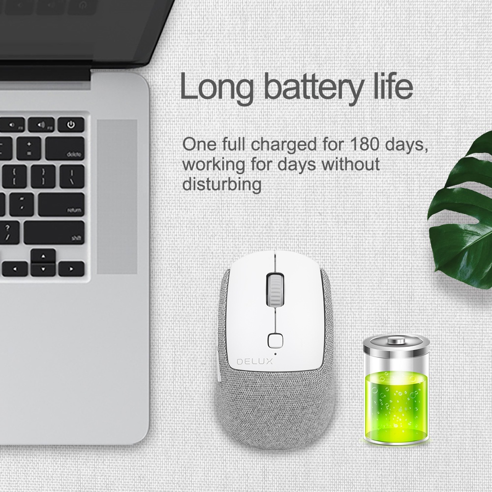 Chuột quang không dây DELUX M520 mini 6 nút 1600 DPI 2.4Ghz thiết kế hỗ trợ sử dụng cho máy tính xách tay máy tính bàn