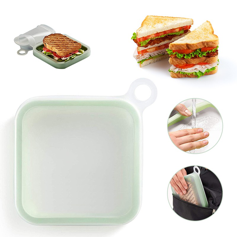 Hộp silicon mềm đựng bánh mì sandwich có thể tái sử dụng tiện dụng
