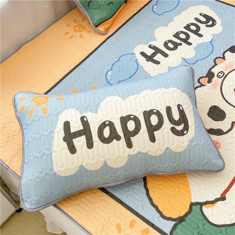 [ 5D HOẠ TIẾT] Chiếu Cao Su 5D Hoạ Tiết BÒ SỮA HAPPY Đầy Đủ Kích Thước Chọn Lựa