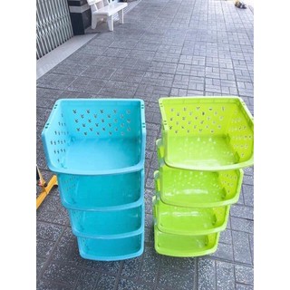 (Grab/Now) KỆ RỔ NHỰA 4 TẦNG ĐA NĂNG, đựng đồ dùng gia đình, nhà bếp, vv...
