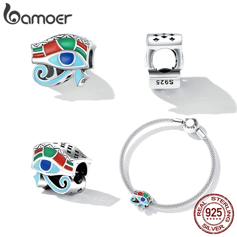 Mặt trang sức Bamoer Bạc 925 hình mắt Horus cổ điển dùng làm đồ trang sức đa năng