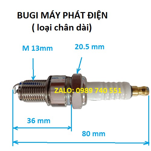 Bugi máy phát điện chạy xăng