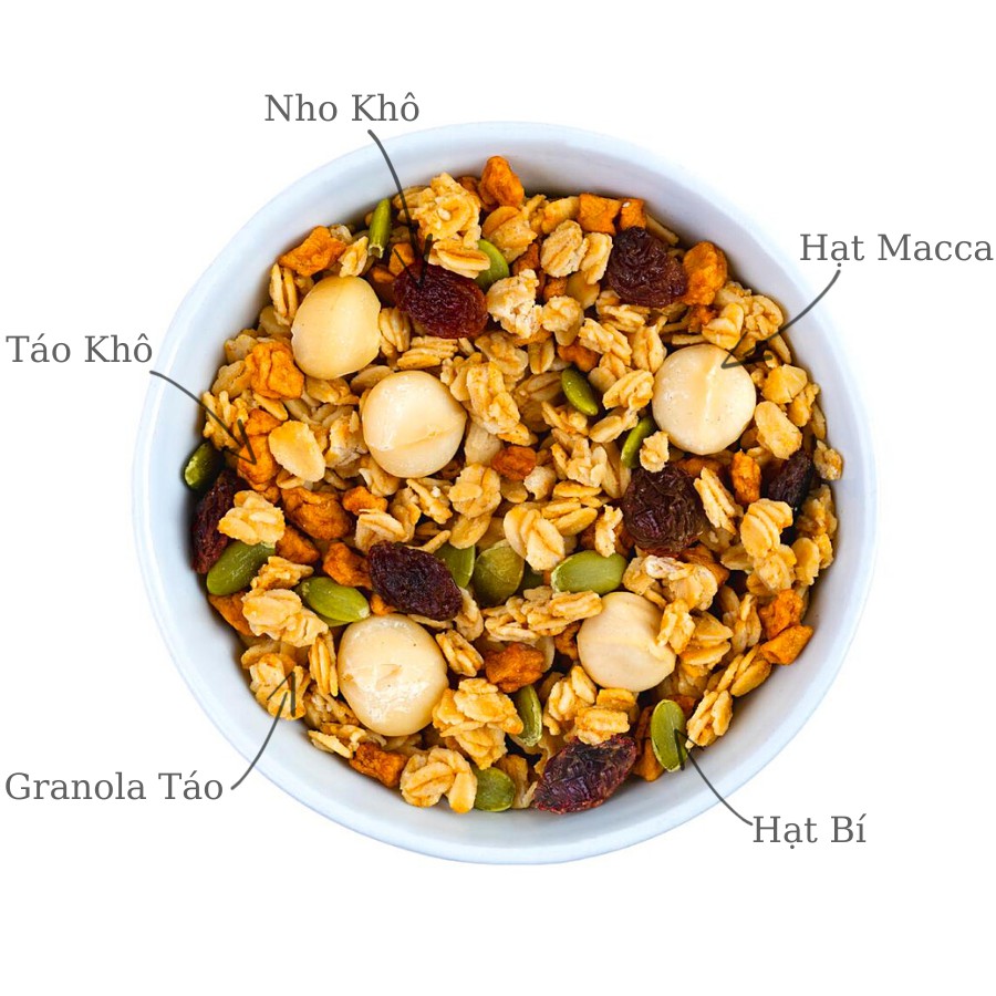 Ngũ Cốc Ăn Kiêng Granola Vị Táo Mix Hạt Macca Befresco | BigBuy360 - bigbuy360.vn