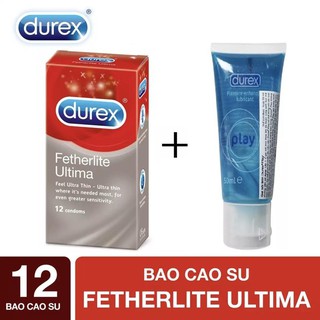 [ Rẻ Vô Địch ] Bao Cao Su Durex Fetherlite Utima Tặng Gel Play ( Chính Hãng )
