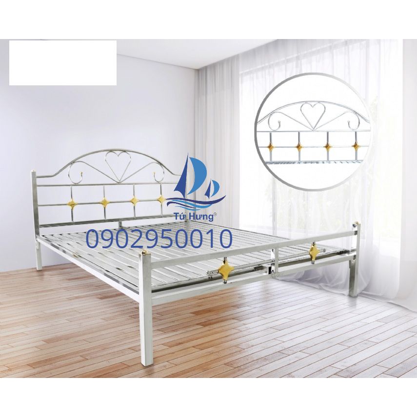 Giường inox 1m8x2m cho người cao tuổi