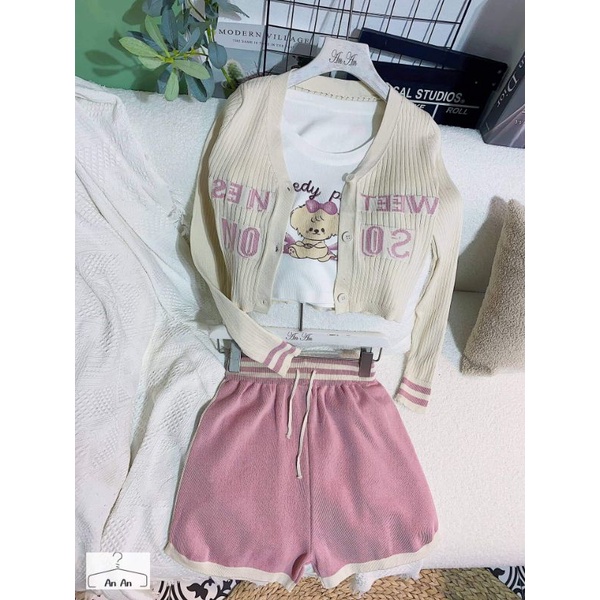 Sét bộ len 3 món hàng QC