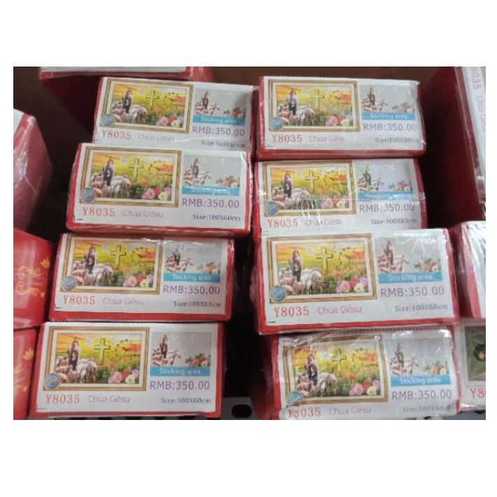 Tranh đính đá đồng hồ chúa Giê-su Y8035
