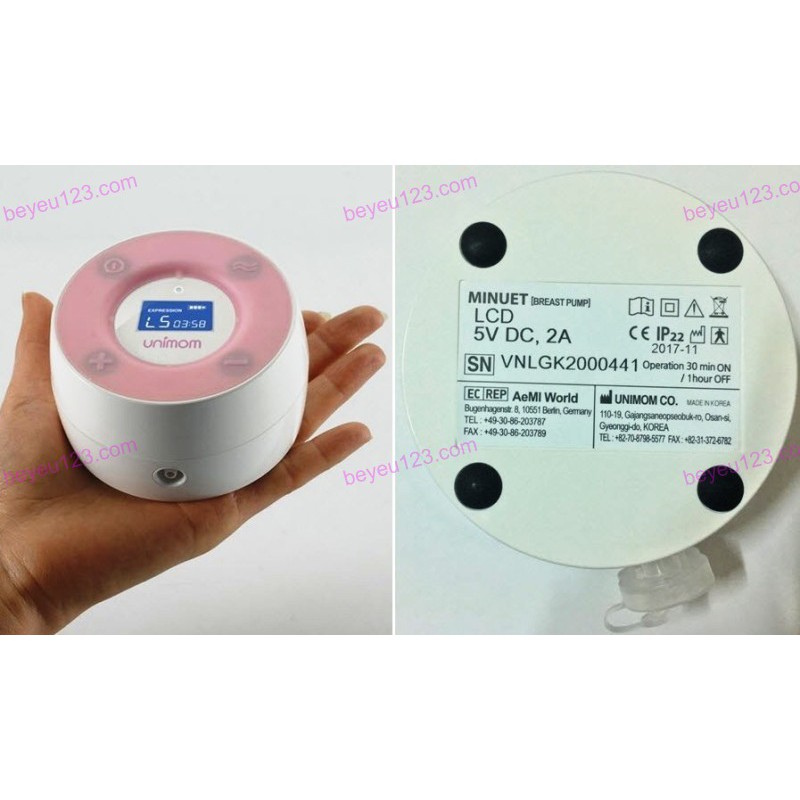 (BH 12TH) Máy hút sữa điện đôi cao cấp UNIMOM MINUET LCD có tích pin sạc - HÀN QUỐC - UM872019