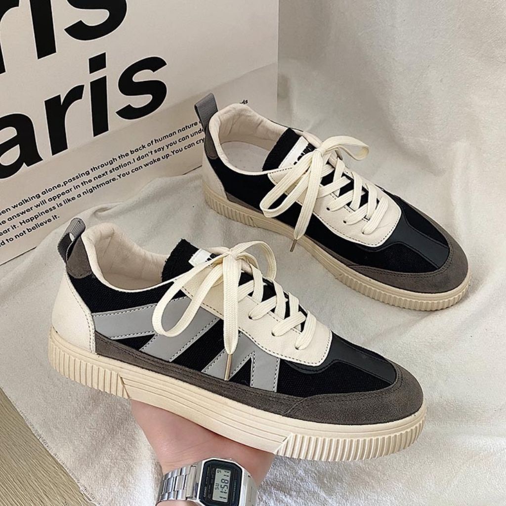 Giày sneaker cao cấp phối da lộn kiểu dáng thể thao trẻ trung năng động đi học đi chơi, Giày thể thao KATEZA50