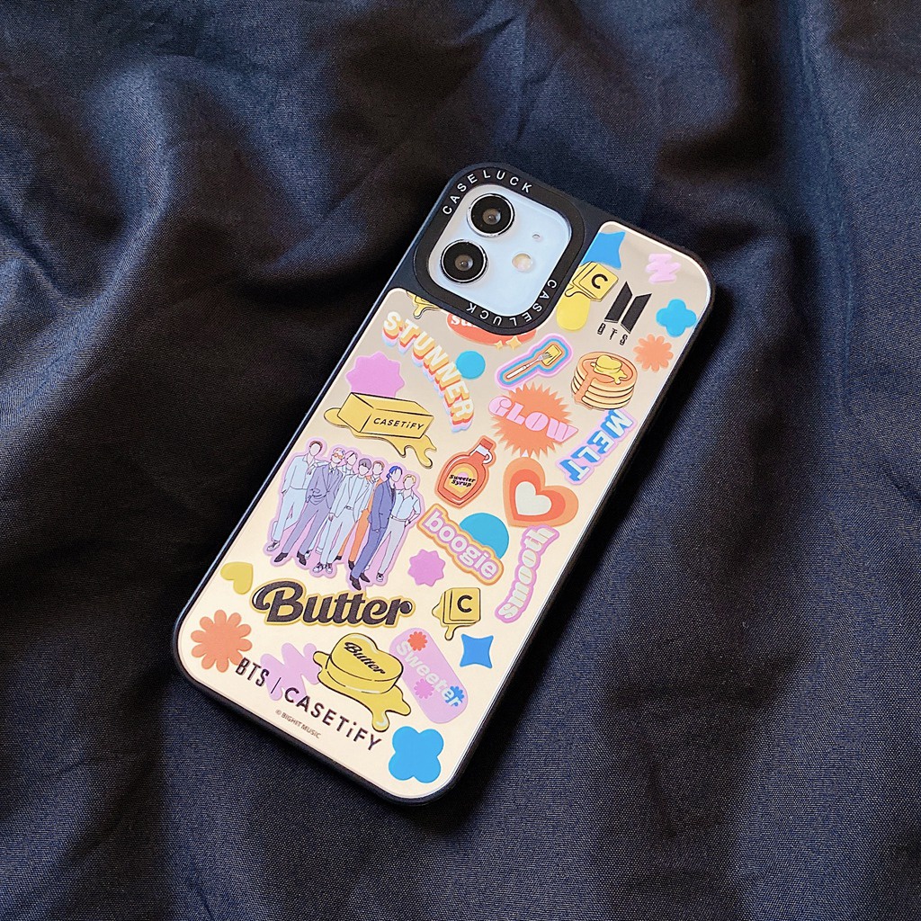 Ốp iPhone 13 12 11 pro max 6s 6 7 8 plus se2020 xr xs max Điện Thoại Cứng Kèm Gương Hình BTS Cho