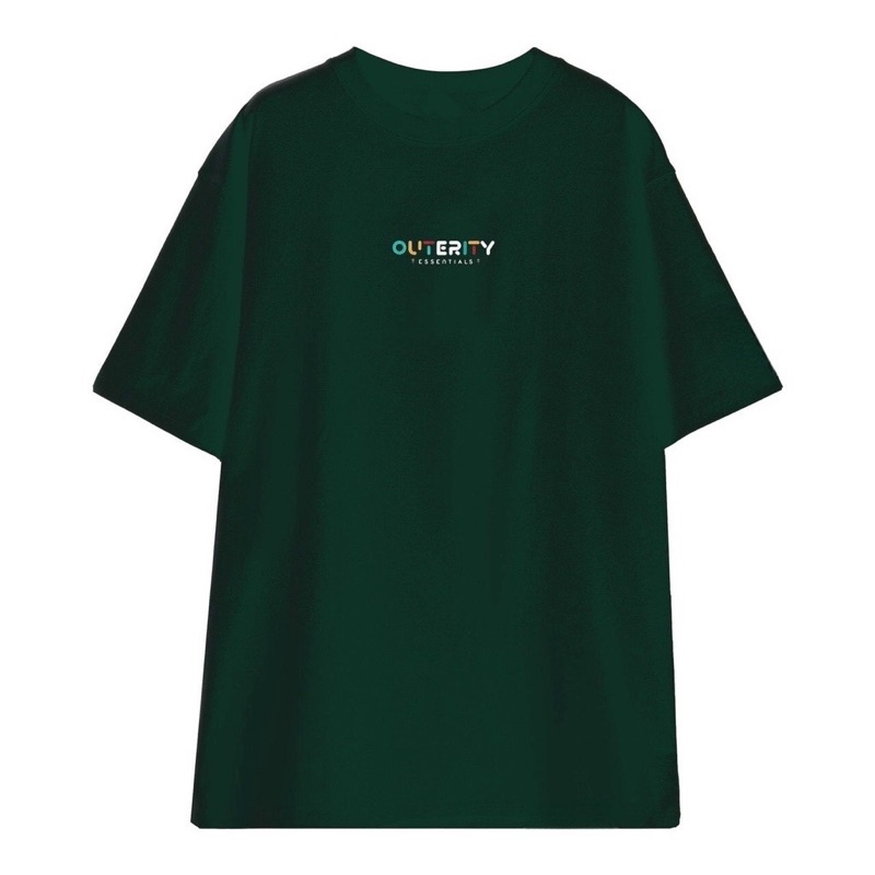 Áo thun phông nam nữ PINK tay lỡ form rộng OUTER màu xanh lá