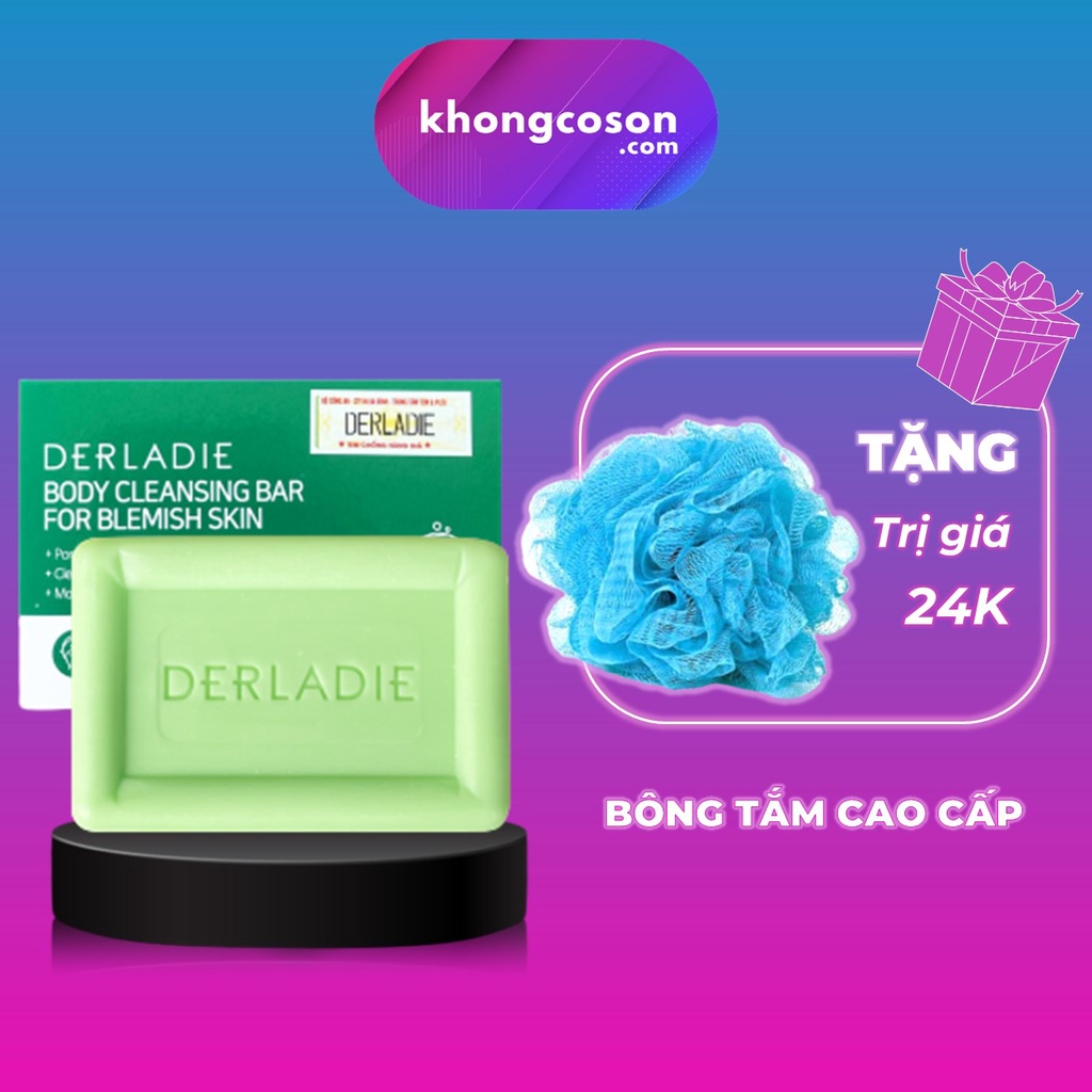 Xà Phòng Giảm Mụn Lưng Sau 7 Ngày Derladie Body Cleansing Bar For Blemish Skin 50g + Tặng Khăn Giấy Ăn - Khongcoson