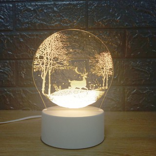 Đèn led 3D mẫu Quả Cầu Tuyết 1- 3-7-16 màu