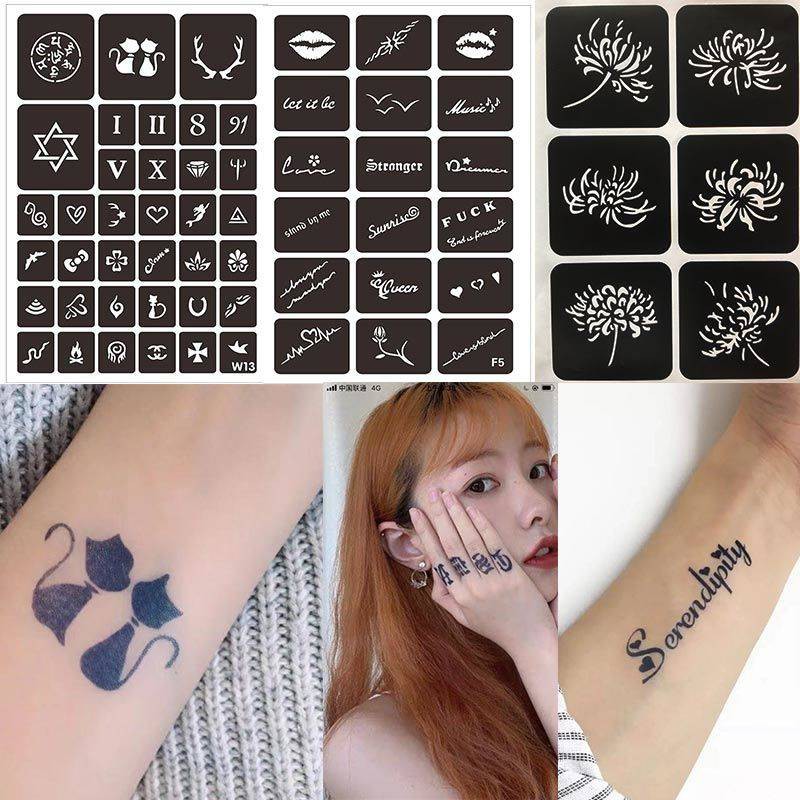 Nước ép hình xăm không thấm nước mô phỏng lâu dài nam và nữ xã hội nhỏ hoa tươi kết cấu kem rỗng mẫu hình ảnh lớnhot tre