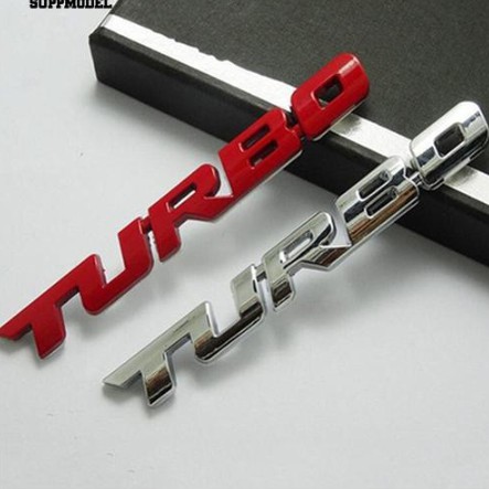 Tem logo chữ nổi Kim Loại KẼM CROM CHROME TURBO 3D Xe Hơi Ô Tô thiết kế cho hãng BMW, Audi, Ford
