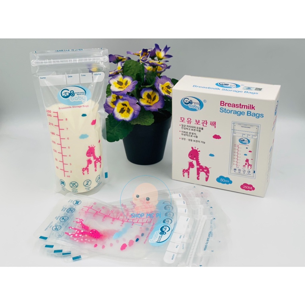 Túi trữ sữa GB Baby 250ml hộp 50 chiếc - mẫu mới
