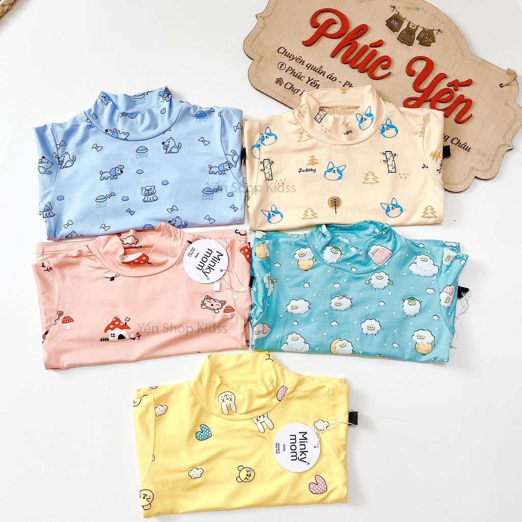 Sale !!! Bộ Dài Tay Cổ 3 Phân  Hàng Minky Mom In Họa Tiết Cừu Trắng-Ngôi Nhà Đỏ Cho Bé_Super Sale ( 7-19kg) (1315)