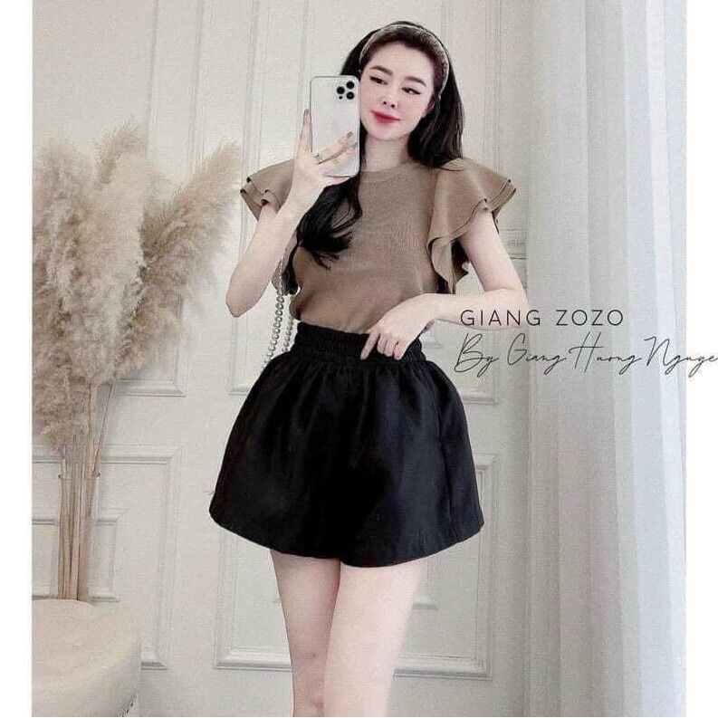 Áo len mỏng bèo vai dáng ôm, Áo kiểu cổ tròn tay bèo vải len co giãn AS8518 - NhiNhi Shop | BigBuy360 - bigbuy360.vn