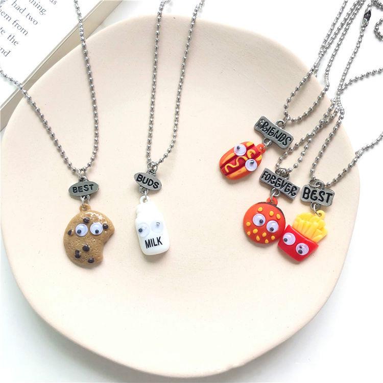Vòng cổ Mặt Bánh Quy Sữa Hoạt Hình Dễ Thương Phong Cách retro Unisex