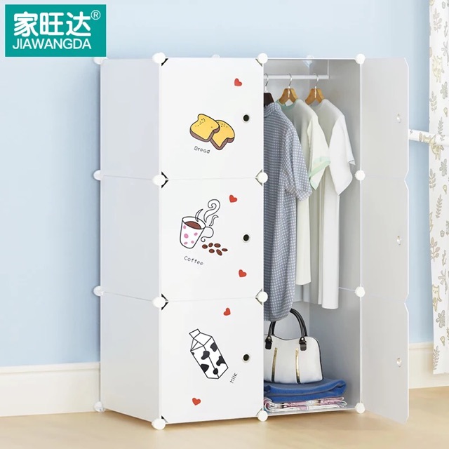 Tủ nhựa ghép 6 ô sâu 37x37cm. Tặng kèm 1 móc treo và đầy đủ dụng cụ lắp đặt.