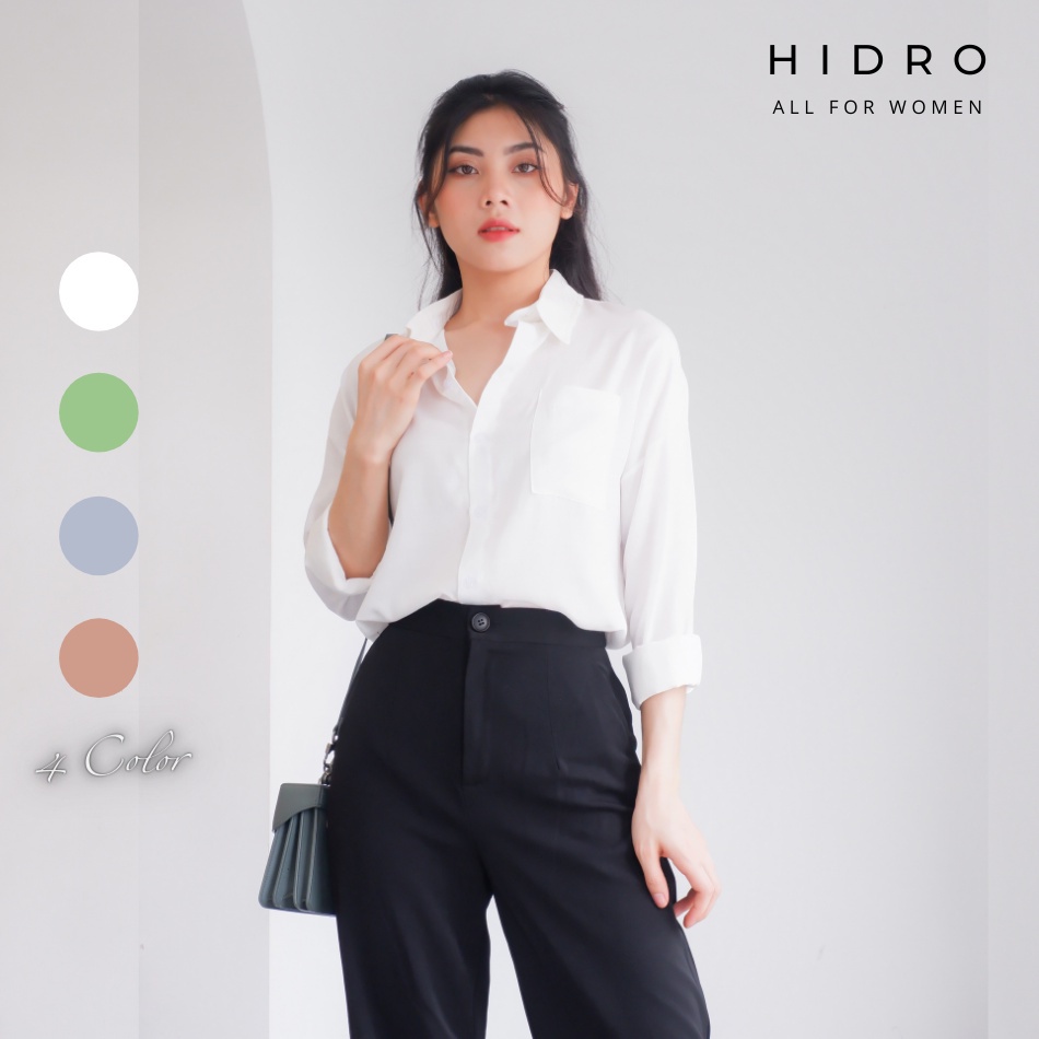 Áo sơ mi nữ HIDRO cơ bản chất liệu lụa Twill cao cấp HS102 - Hàng mới về