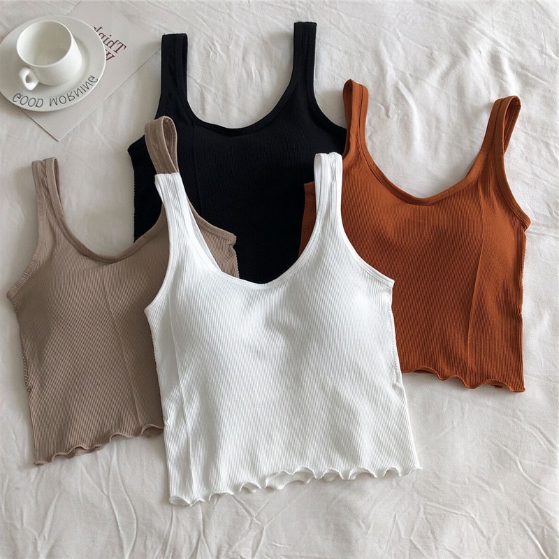 Áo tank top SUXI màu sắc đơn giản dễ phối đồ thời trang mùa hè dành cho nữ