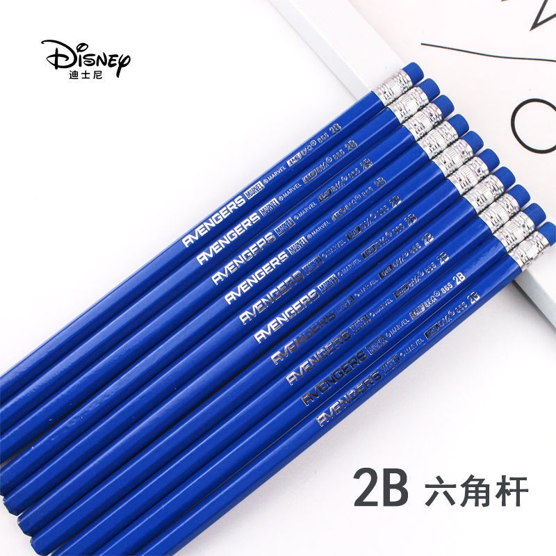 Disney ♛Bút Chì Đầu Tròn HB Họa Tiết Marvel Ice Snow Dành Cho Trẻ Em