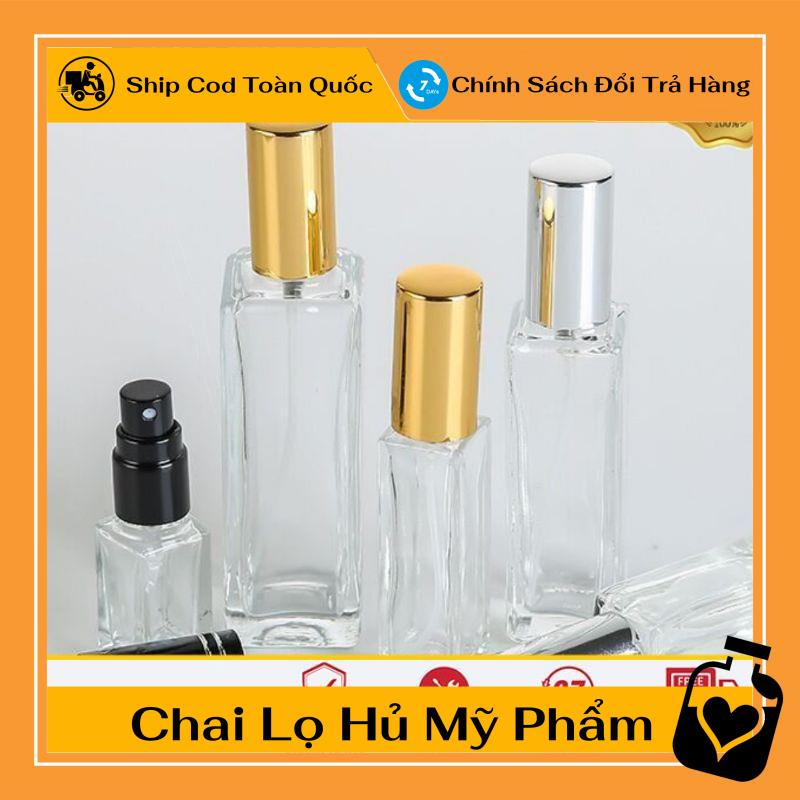 Lọ Chiết Nước Hoa ❤ TOP GIÁ RẺ ❤ Lọ chiết nước hoa thủy tinh vuông 25ml,20ml,10ml,5ml, phụ kiện du lịch