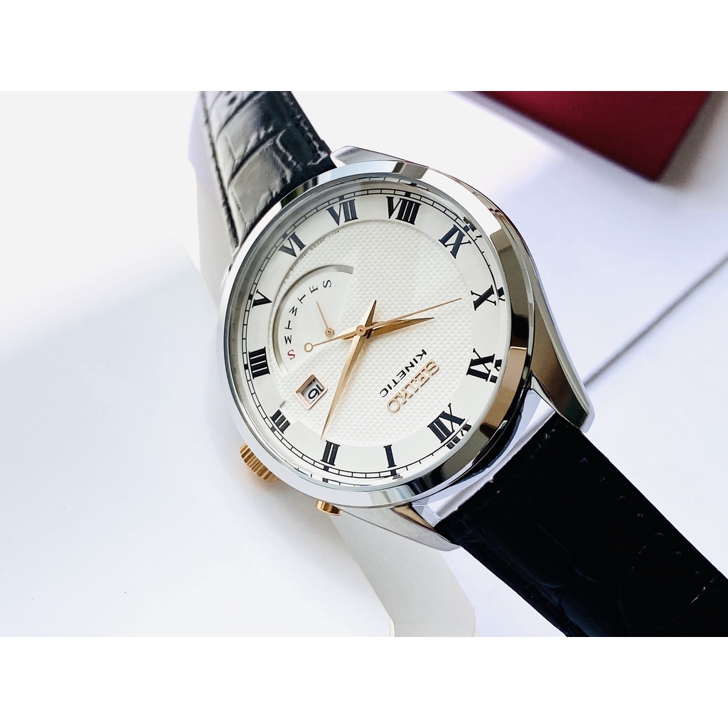 Đồng hồ nam dây da Seiko Kinetic SRN073P1