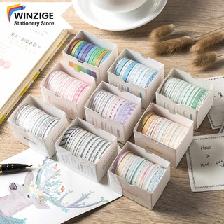 10 cuộn băng dính Winzige đáng yêu hỗ trợ trang trí DIY