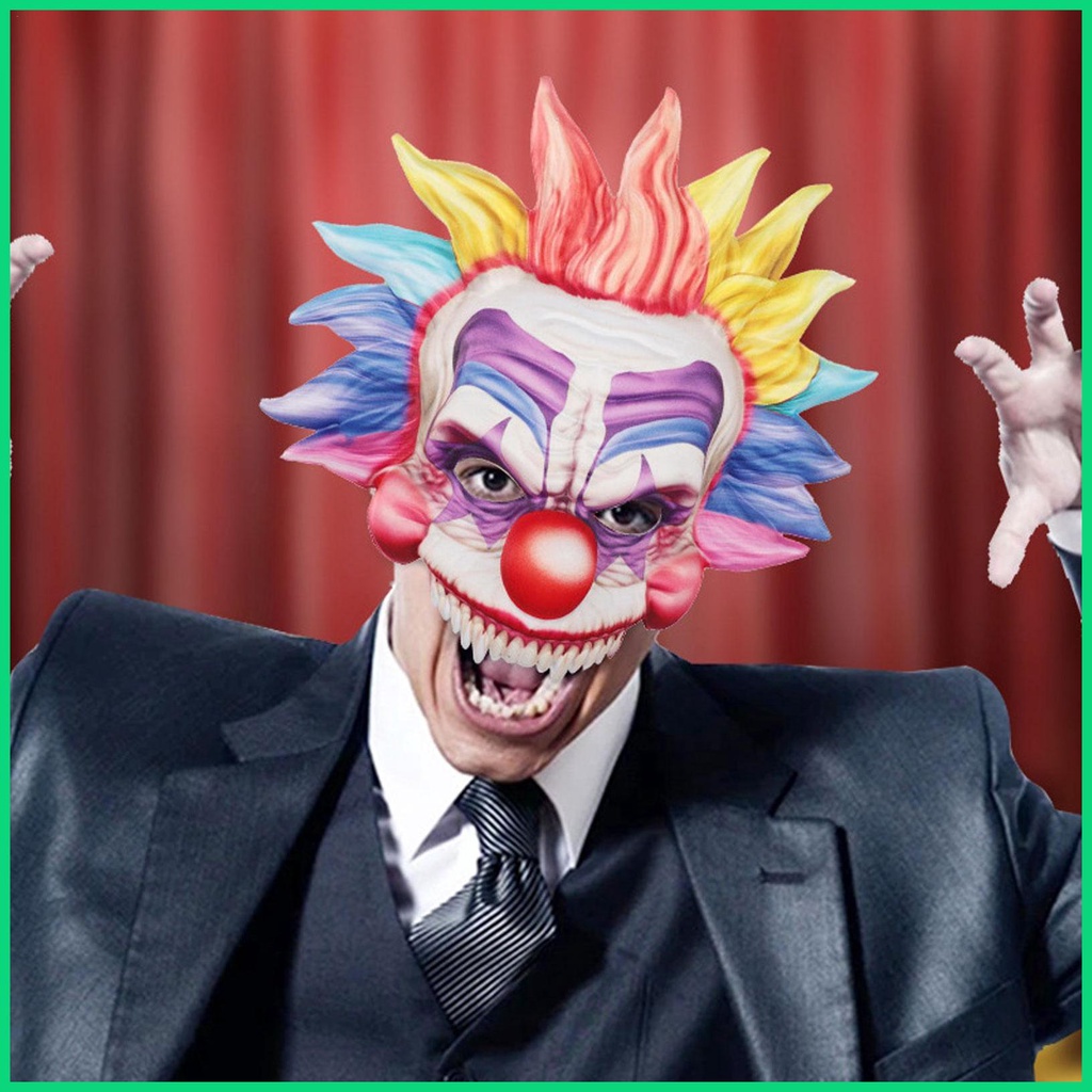 Mặt Nạ Hóa Trang Chú Hề Màu Sáng Có Dây Co Giãn Dễ Đeo Co Giãn