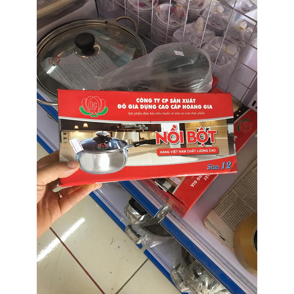 Nồi bột inox hàng Việt Nam cao cấp Hoàng Gia 12cm 1 đáy