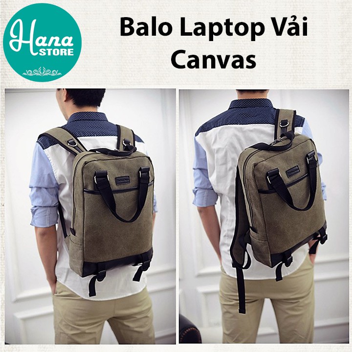 BALO LAPTOP DU LỊCH VẢI CANVAS CAO CẤP SIÊU BỀN B9002