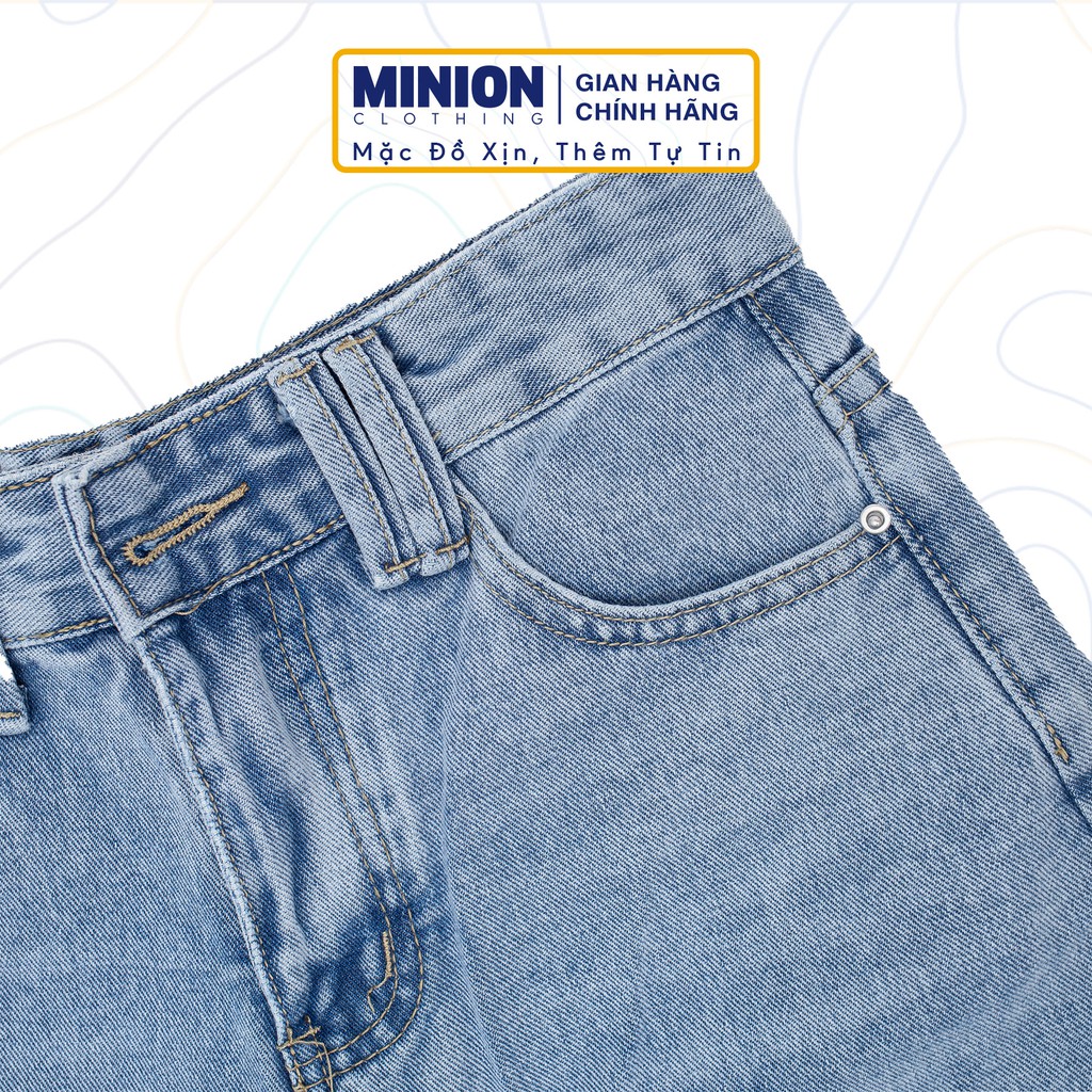Quần sooc MINION CLOTHING lưng cạp cao ống vừa short jeans nữ Ulzzang Hàn Quốc Streetwear chất bò Q508