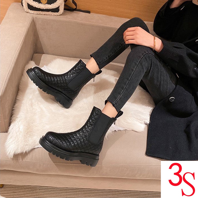 Giày Bốt Martin Đi Tuyết Dày Dặn Chống Trượt Lót Lông Cotton Cỡ Lớn Thời Trang Mùa Đông Cho Nữ