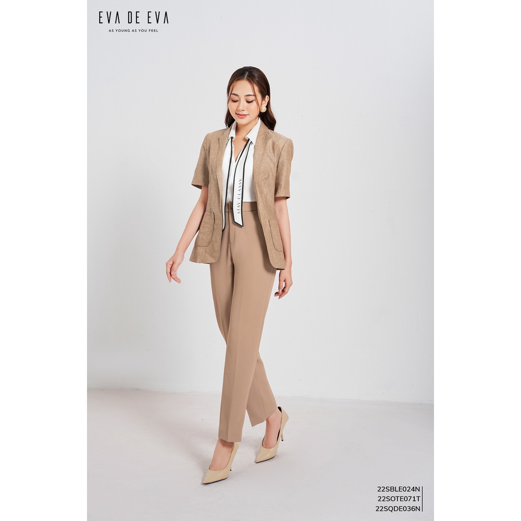 Áo blazer nữ tay ngắn Eva de Eva 22SBLE024N