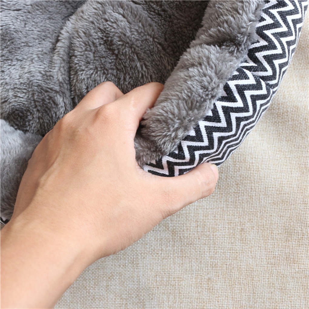 Nệm lót ghế sofa hình tròn bằng vải bông mềm mại cho thú cưng vào mùa đông