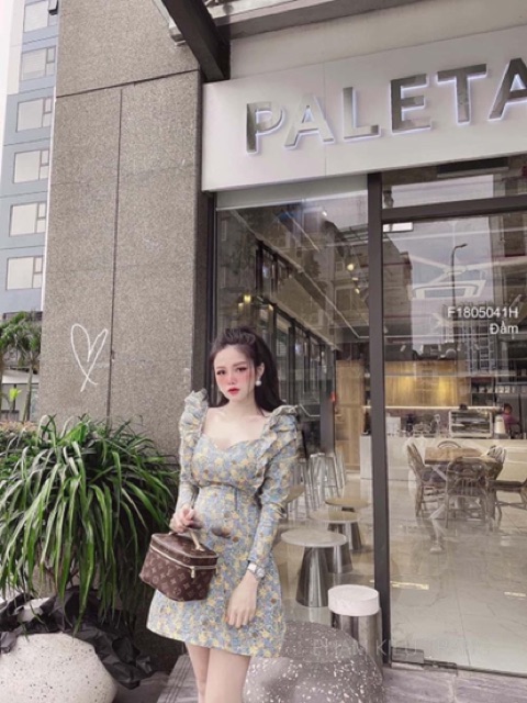 Đầm hoa cúp ngực phối bèo | BigBuy360 - bigbuy360.vn