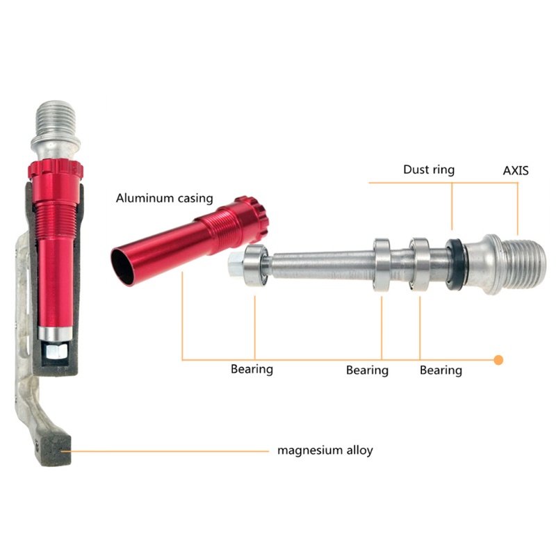 QQ Bàn Đạp Xe Đạp Leo Núi Bằng Hợp Kim Magie Phẳng Chống Trượt Siêu Nhẹ 3 Vòng Bi