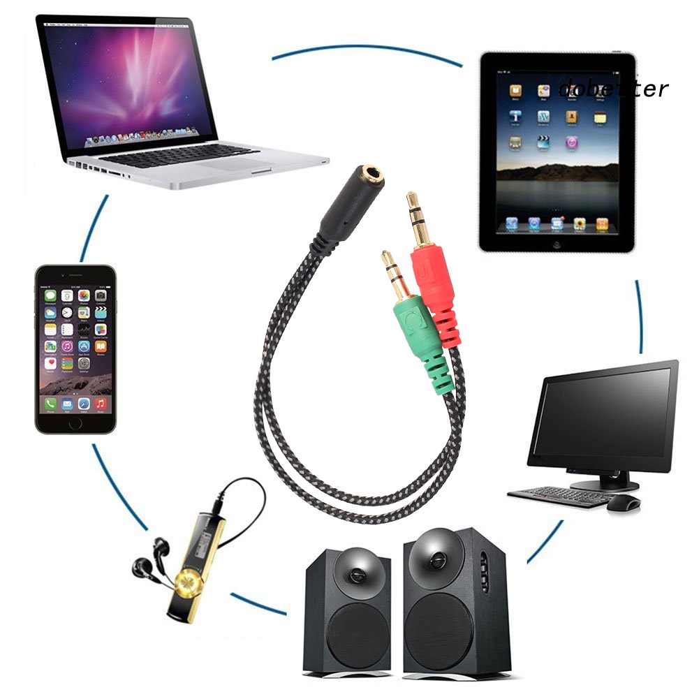 Dây Cáp Chia Âm Thanh 2 Đầu Cắm 3.5mm Sang 1 Đầu Cái Tiện Dụng