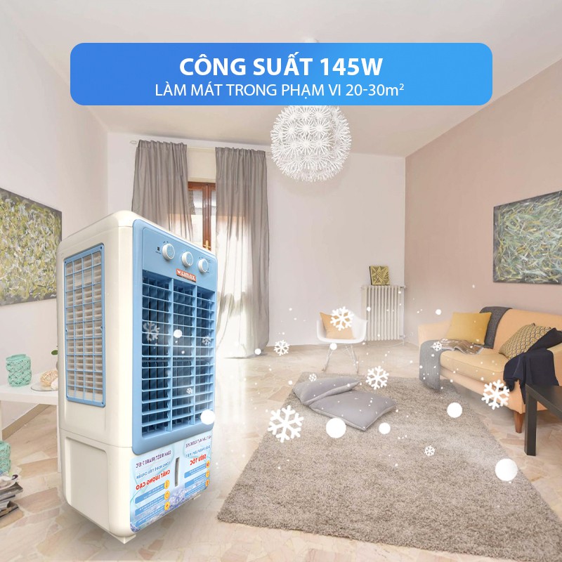 Quạt điều hòa KS-5000C tiết kiệm điện năng, công suất 145W, giảm nhiệt siêu tốc 7-15 độ C, kiểm soát độ ẩm tốt